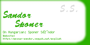 sandor sponer business card